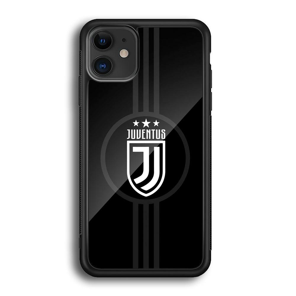Juventus Shine on Black iPhone 12 Case-Rubber Black (2D Case)-Oxvistore