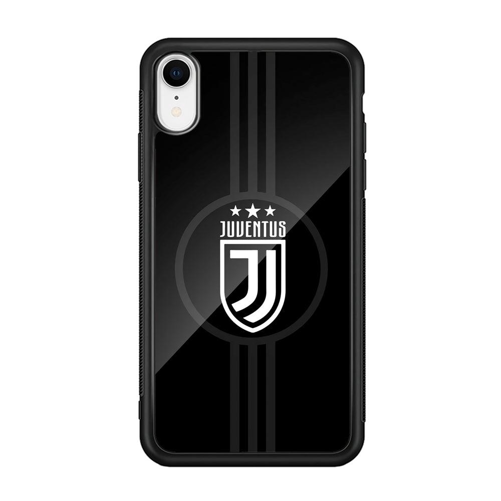 Juventus Shine on Black iPhone XR Case-Rubber Black (2D Case)-Oxvistore