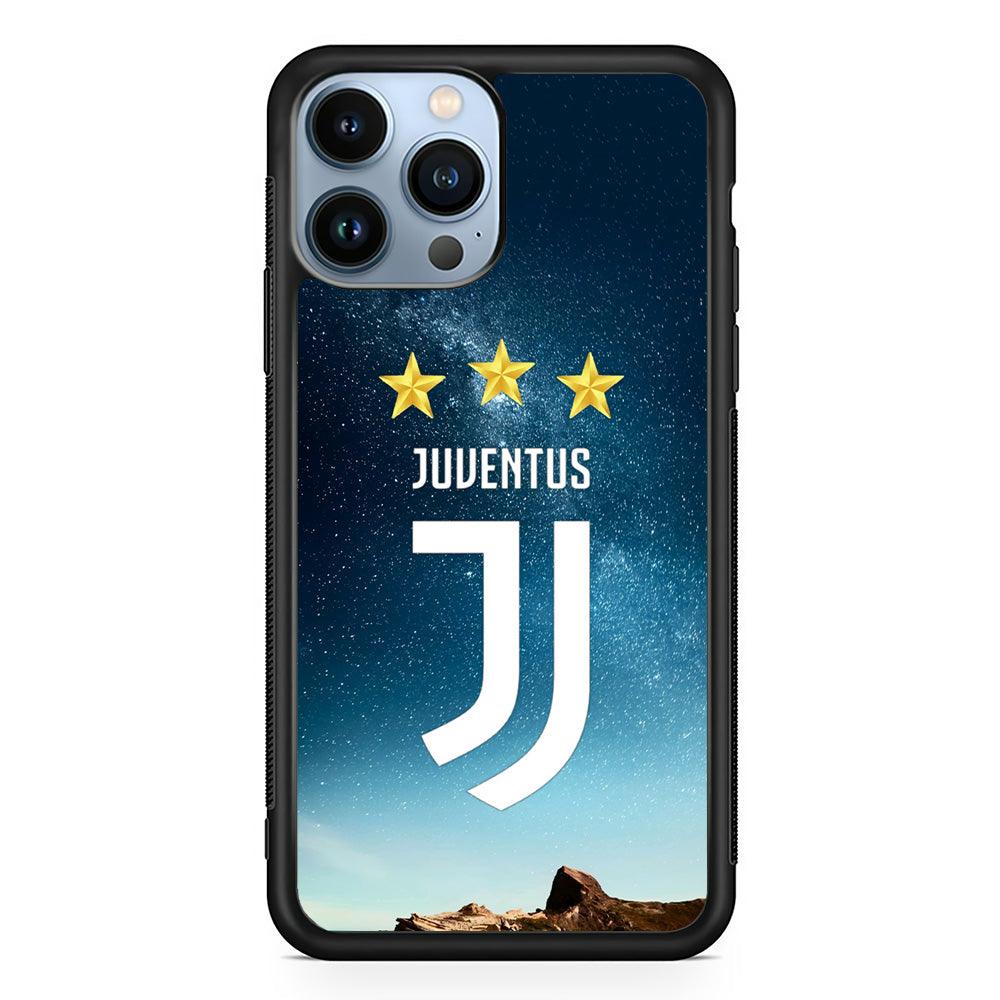 Juventus Star in The Sky iPhone 14 Pro Max Case-Rubber Black (2D Case)-Oxvistore