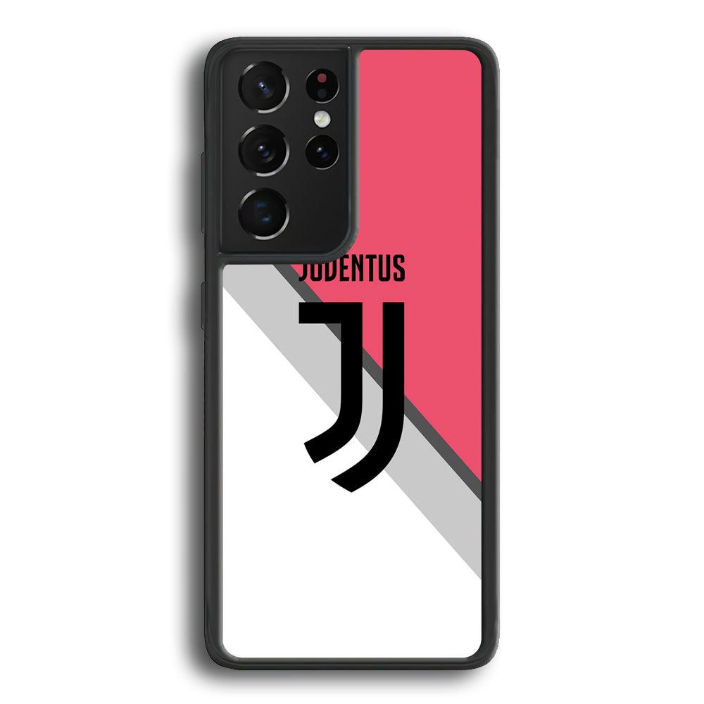 Juventus Pink Jersey Samsung Galaxy S21 Ultra Case-Rubber Black (2D Case)-Oxvistore