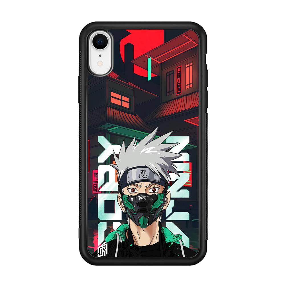 Kakashi The Ultimate Copy Jutsu iPhone XR Case-Rubber Black (2D Case)-Oxvistore