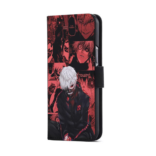 Kaneki Tokyo Ghoul Comic Flip Wallet Phone Case-Oxvistore
