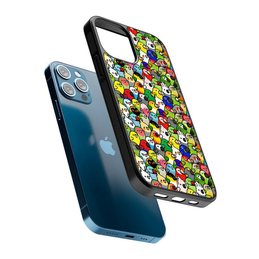 Kawaii Birds Pattern 2D Rubber Phone Case-Oxvistore