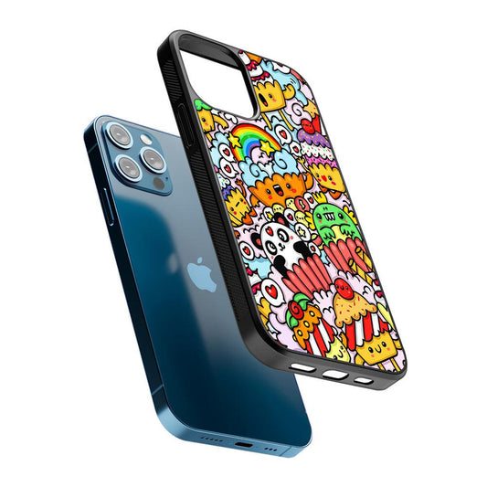 Kawaii Cupcake Graffiti Doodles 2D Rubber Phone Case-Oxvistore