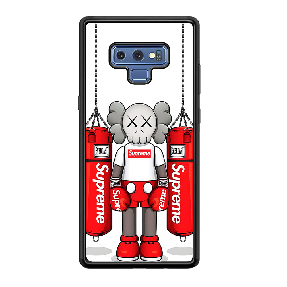 Kaws X Supreme Boxing Hypebeast Samsung Galaxy Note 9 Case-Rubber Black (2D Case)-Oxvistore