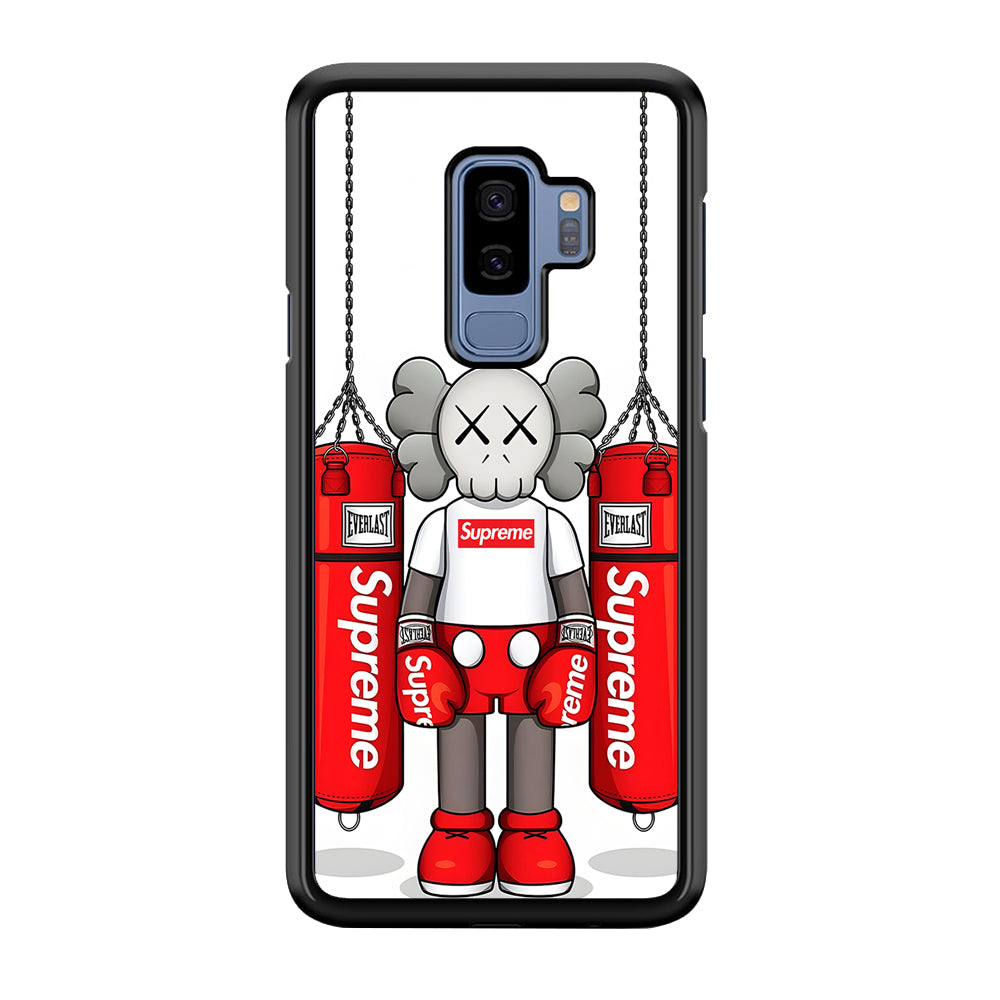 Kaws X Supreme Boxing Hypebeast Samsung Galaxy S9 Plus Case-Rubber Black (2D Case)-Oxvistore