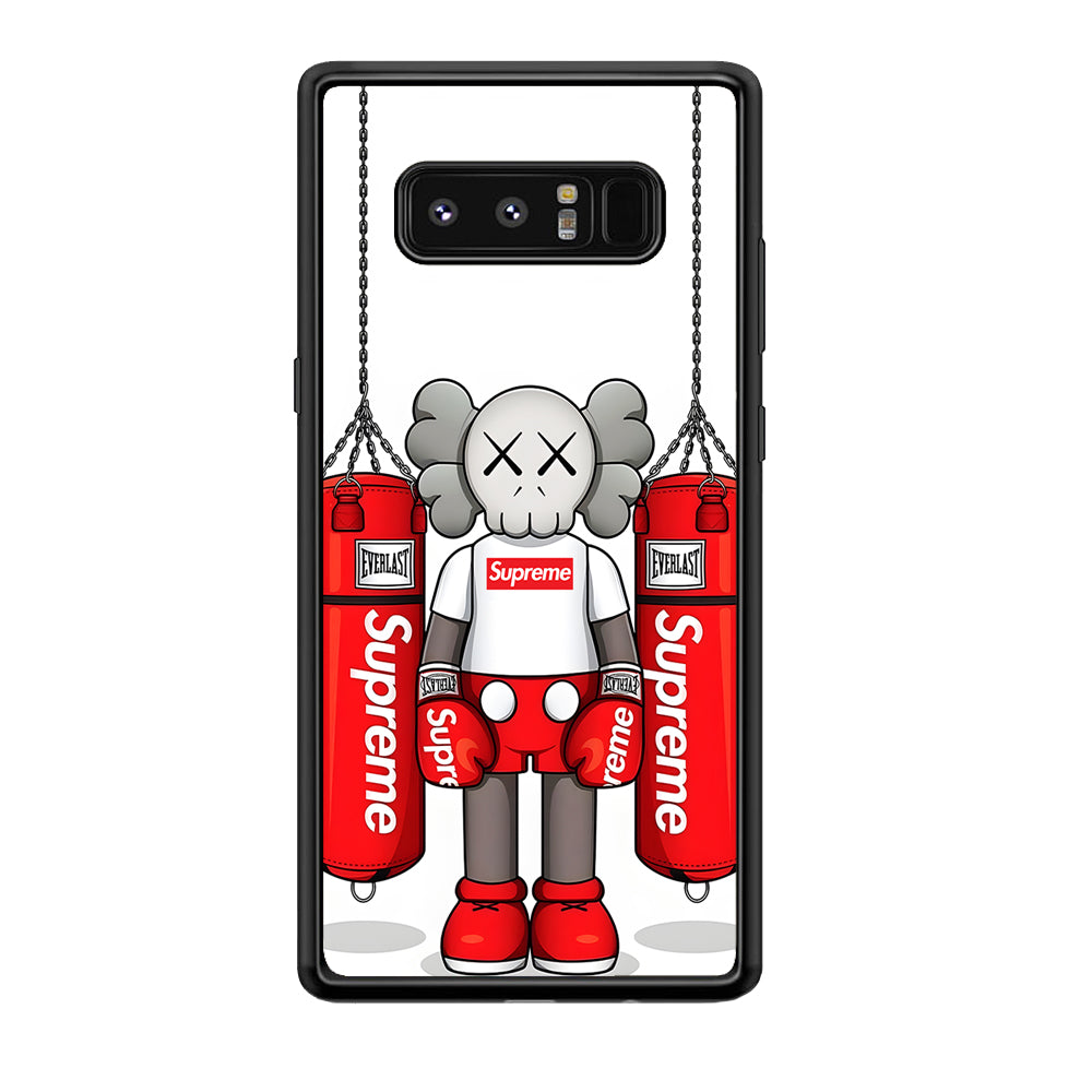 Kaws X Supreme Boxing Hypebeast Samsung Galaxy Note 8 Case-Rubber Black (2D Case)-Oxvistore