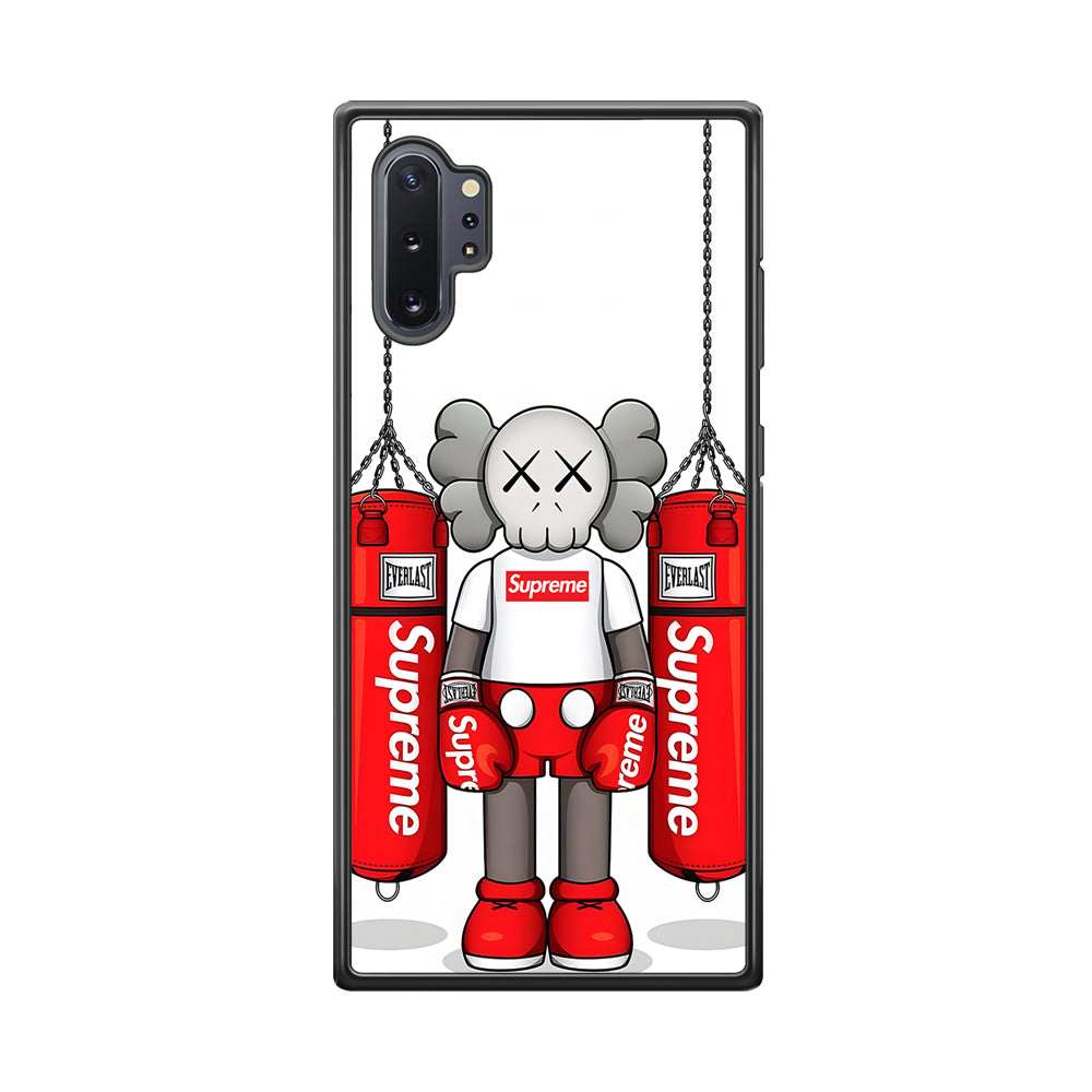 Kaws X Supreme Boxing Hypebeast Samsung Galaxy Note 10 Plus Case-Rubber Black (2D Case)-Oxvistore