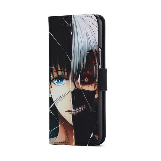Ken Kaneki Tokyo Ghoul Face Flip Wallet Phone Case-Oxvistore