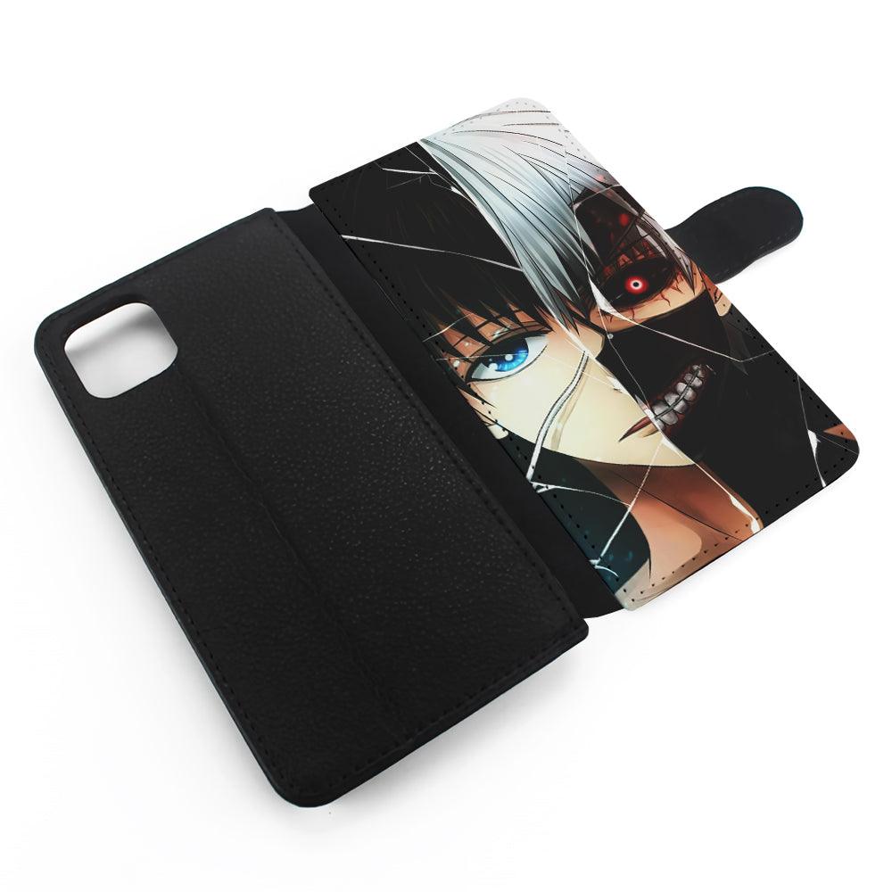 Ken Kaneki Tokyo Ghoul Face Flip Wallet Phone Case-Oxvistore