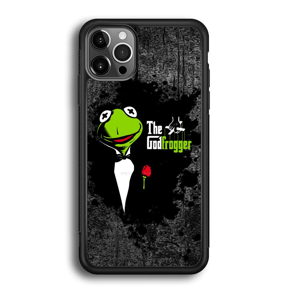 Kermit Frog is Godfrogger iPhone 12 Pro Max Case-Rubber Black (2D Case)-Oxvistore