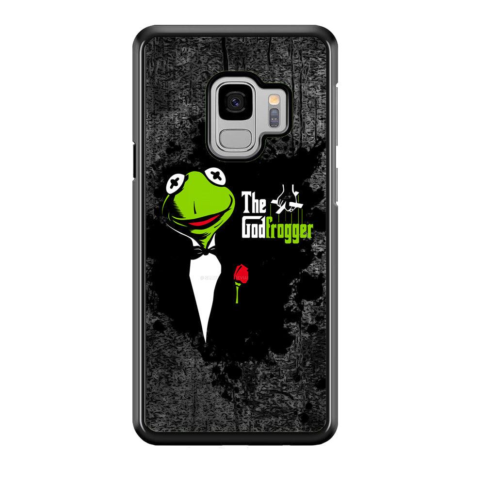 Kermit Frog is Godfrogger Samsung Galaxy S9 Case-Rubber Black (2D Case)-Oxvistore