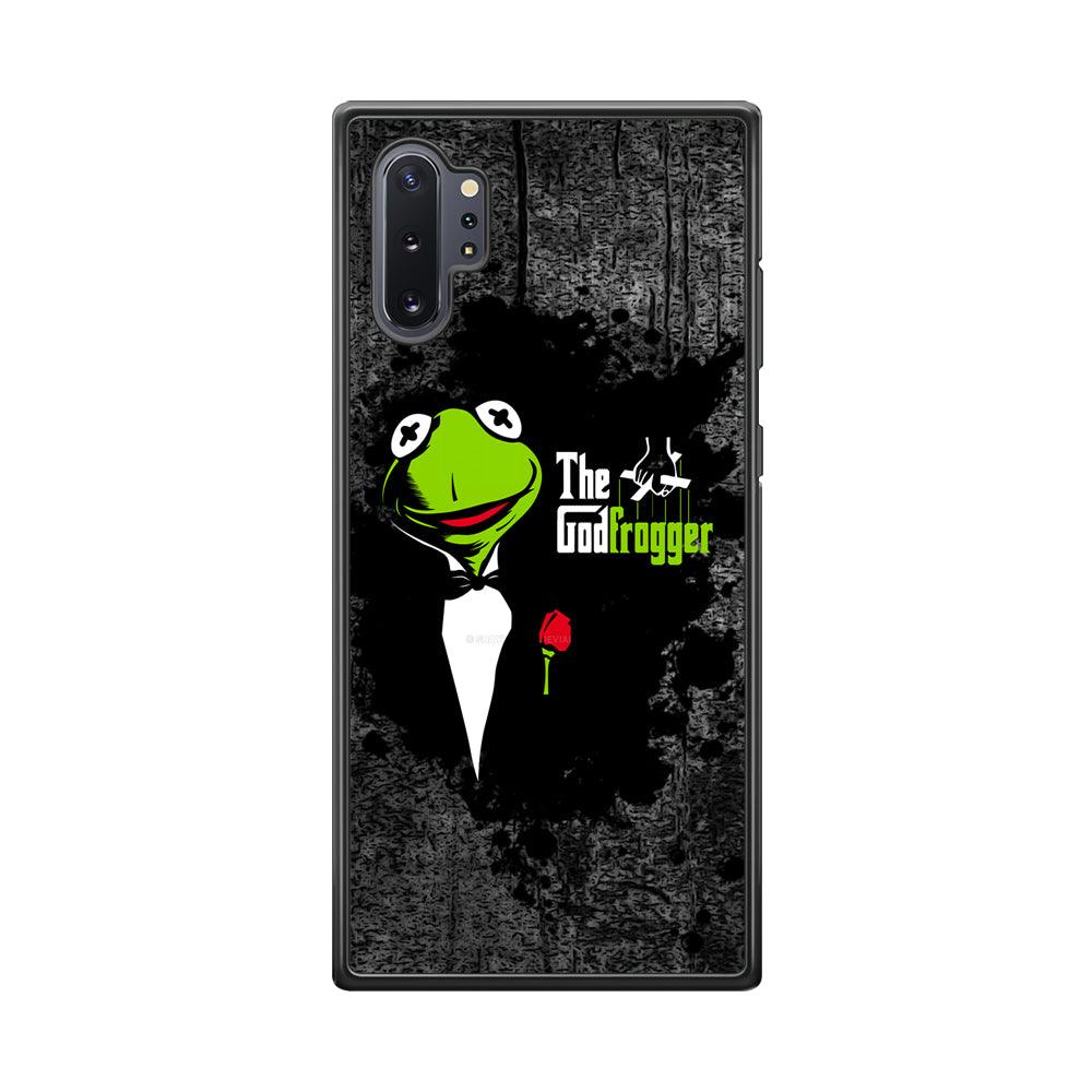 Kermit Frog is Godfrogger Samsung Galaxy Note 10 Plus Case-Rubber Black (2D Case)-Oxvistore