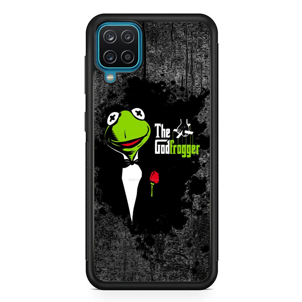 Kermit Frog is Godfrogger Samsung Galaxy A12 Case-Rubber Black (2D Case)-Oxvistore