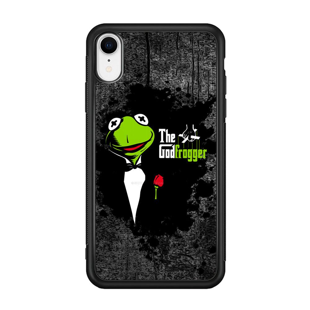 Kermit Frog is Godfrogger iPhone XR Case-Rubber Black (2D Case)-Oxvistore