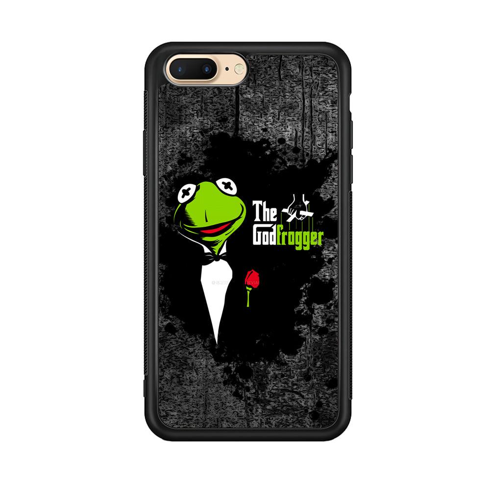 Kermit Frog is Godfrogger iPhone 8 Plus Case-Rubber Black (2D Case)-Oxvistore