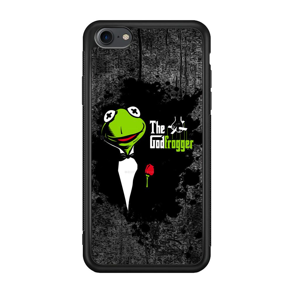 Kermit Frog is Godfrogger iPhone 8 Case-Rubber Black (2D Case)-Oxvistore