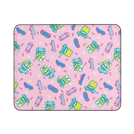 Keroppi Blue Skateboard Pattern Mouse Pads | Custom Mouse Pad with Non-Slip Rubber Base
