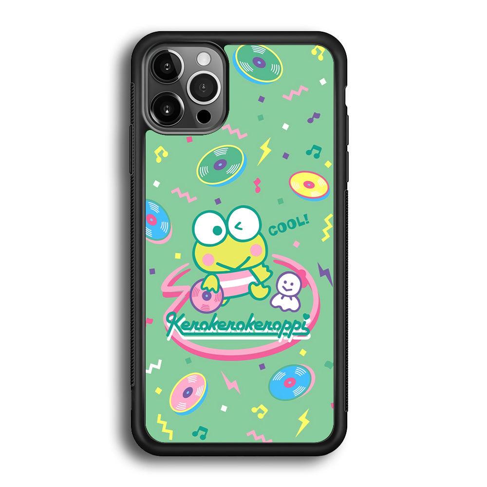 Keroppi Cool DJ iPhone 12 Pro Case-Rubber Black (2D Case)-Oxvistore