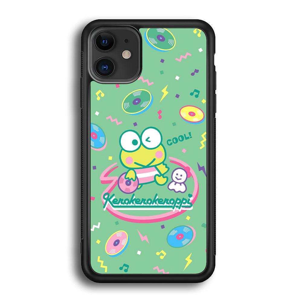 Keroppi Cool DJ iPhone 12 Case-Rubber Black (2D Case)-Oxvistore