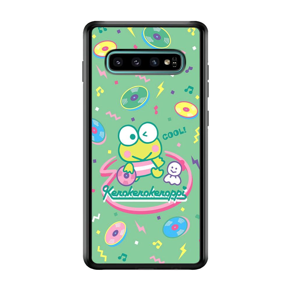 Keroppi Cool DJ Samsung Galaxy S10 Case-Rubber Black (2D Case)-Oxvistore