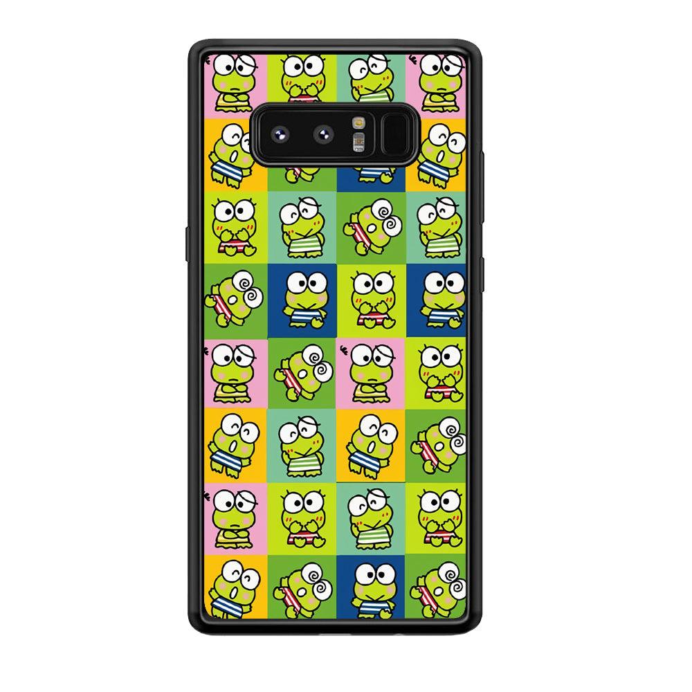 Keroppi Expression on Square Frame Samsung Galaxy Note 8 Case-Rubber Black (2D Case)-Oxvistore