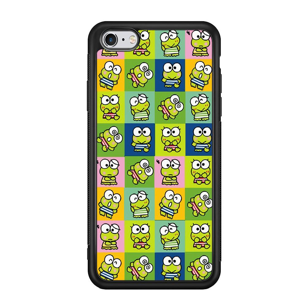 Keroppi Expression on Square Frame iPhone 6 Plus | 6s Plus Case-Rubber Black (2D Case)-Oxvistore