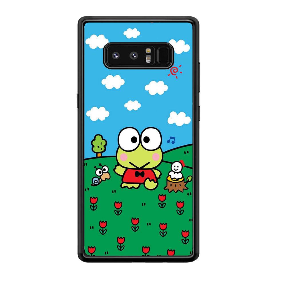 Keroppi Farmer Flower Samsung Galaxy Note 8 Case-Rubber Black (2D Case)-Oxvistore