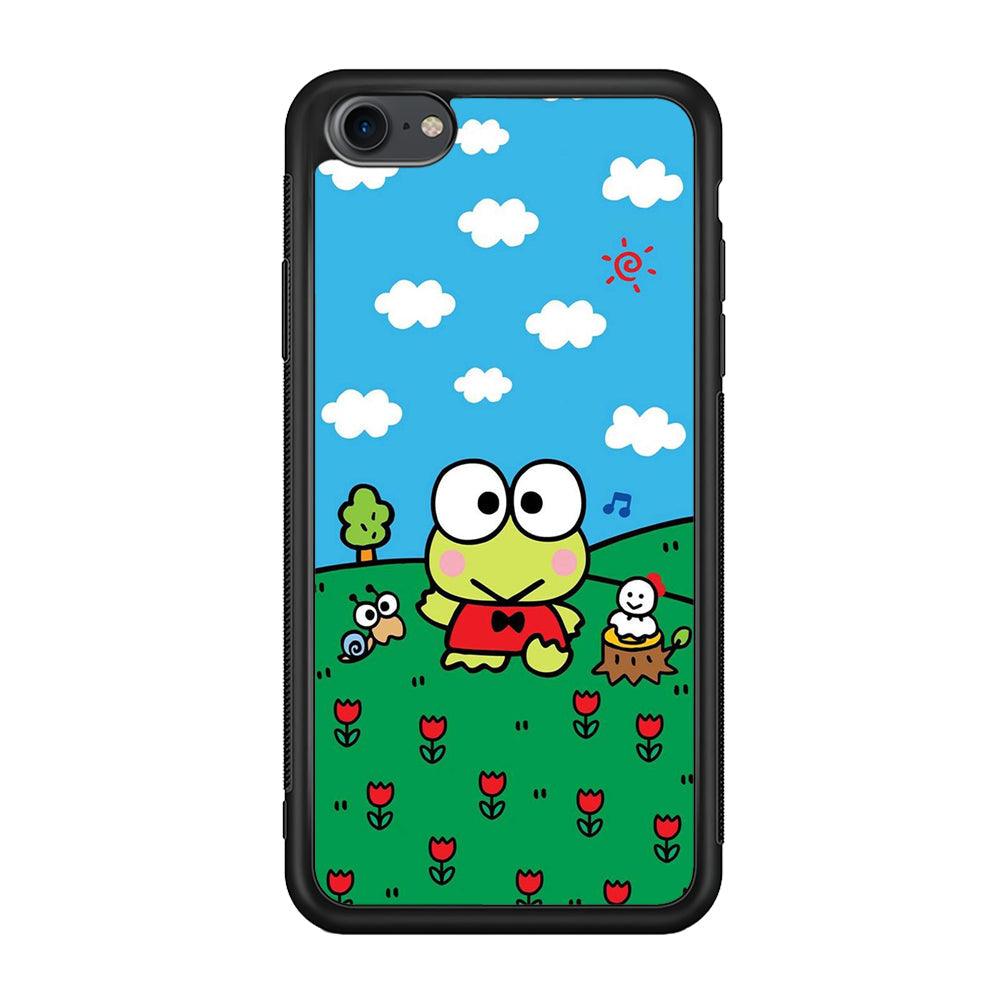 Keroppi Farmer Flower iPhone 7 Case-Rubber Black (2D Case)-Oxvistore