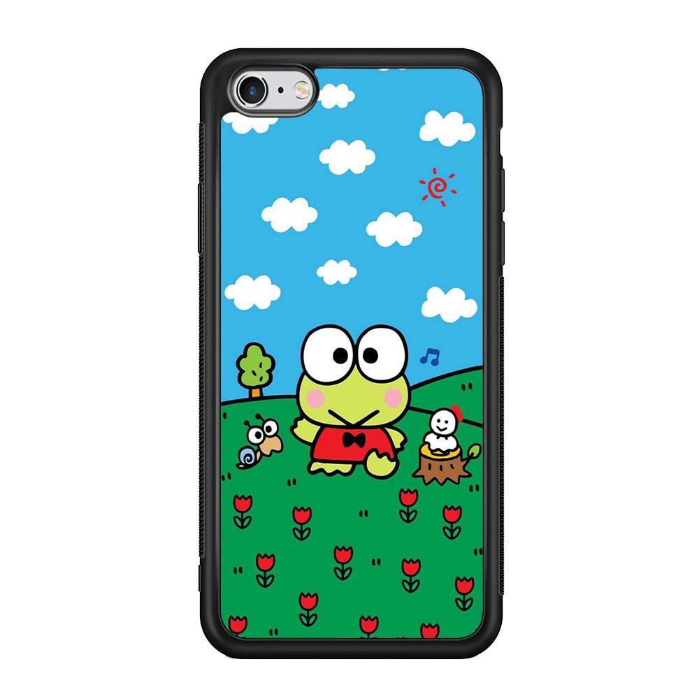 Keroppi Farmer Flower iPhone 6 Plus | 6s Plus Case-Rubber Black (2D Case)-Oxvistore