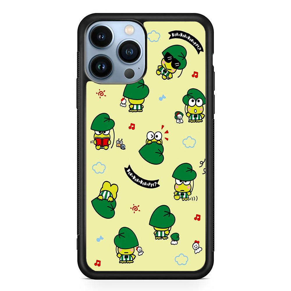 Keroppi Frog Activity Cartoon 2D Rubber Phone Case-Black-Oxvistore