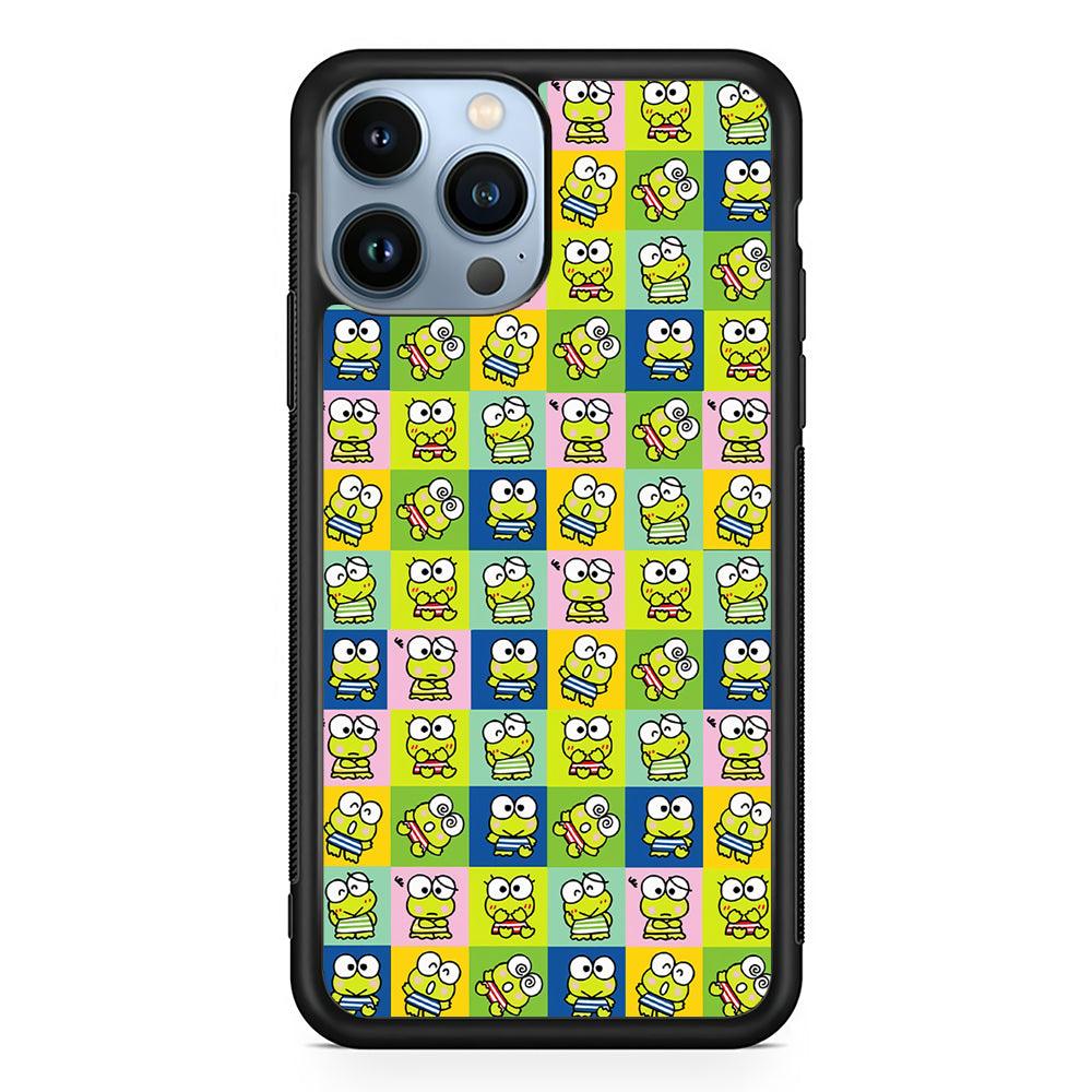 Keroppi Frog Cartoons Pattern 2D Rubber Phone Case-Black-Oxvistore