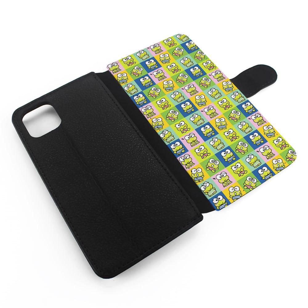 Keroppi Frog Cartoons Pattern Flip Wallet Phone Case-Oxvistore