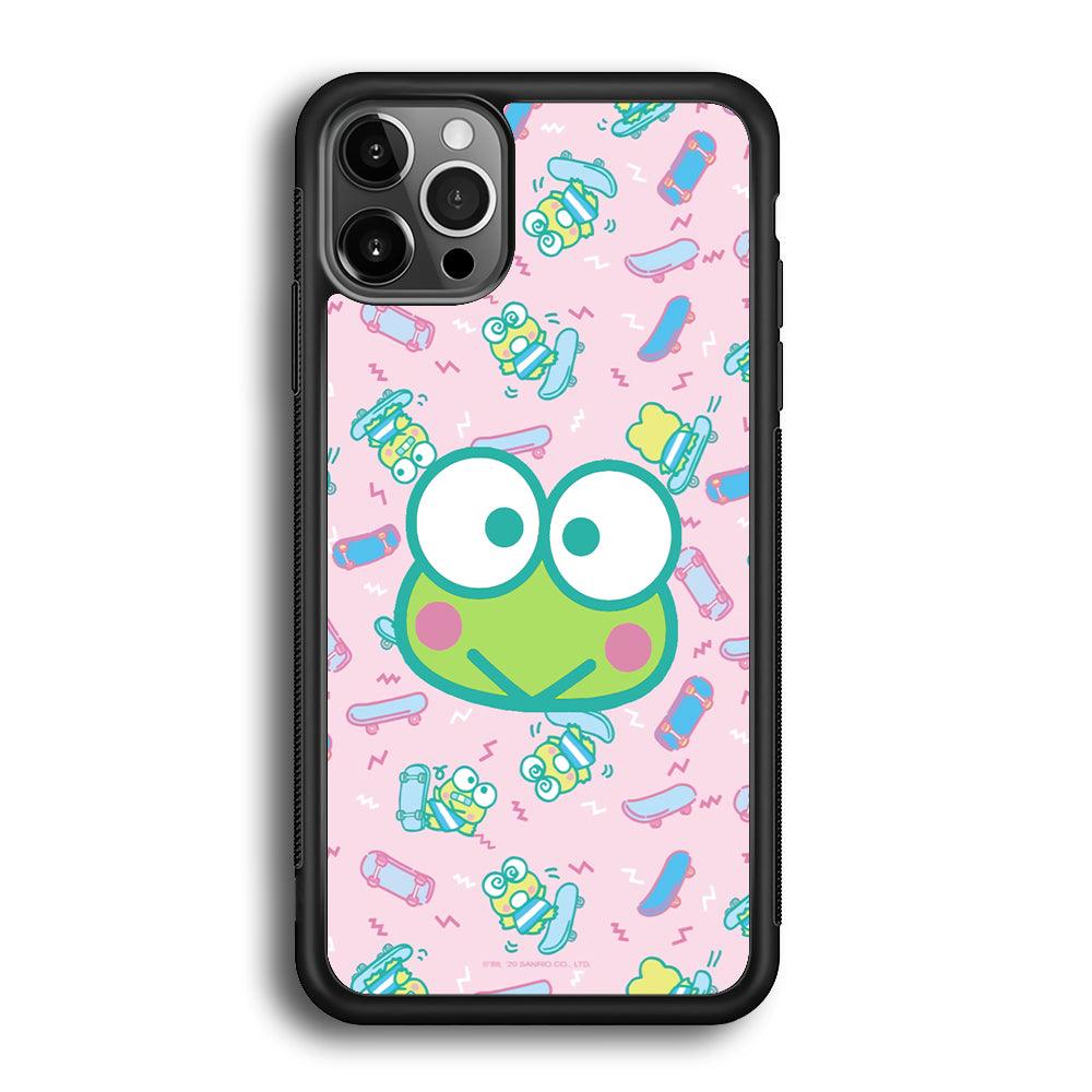 Keroppi Skate Wallpaper iPhone 12 Pro Case-Rubber White (2D Case)-Oxvistore