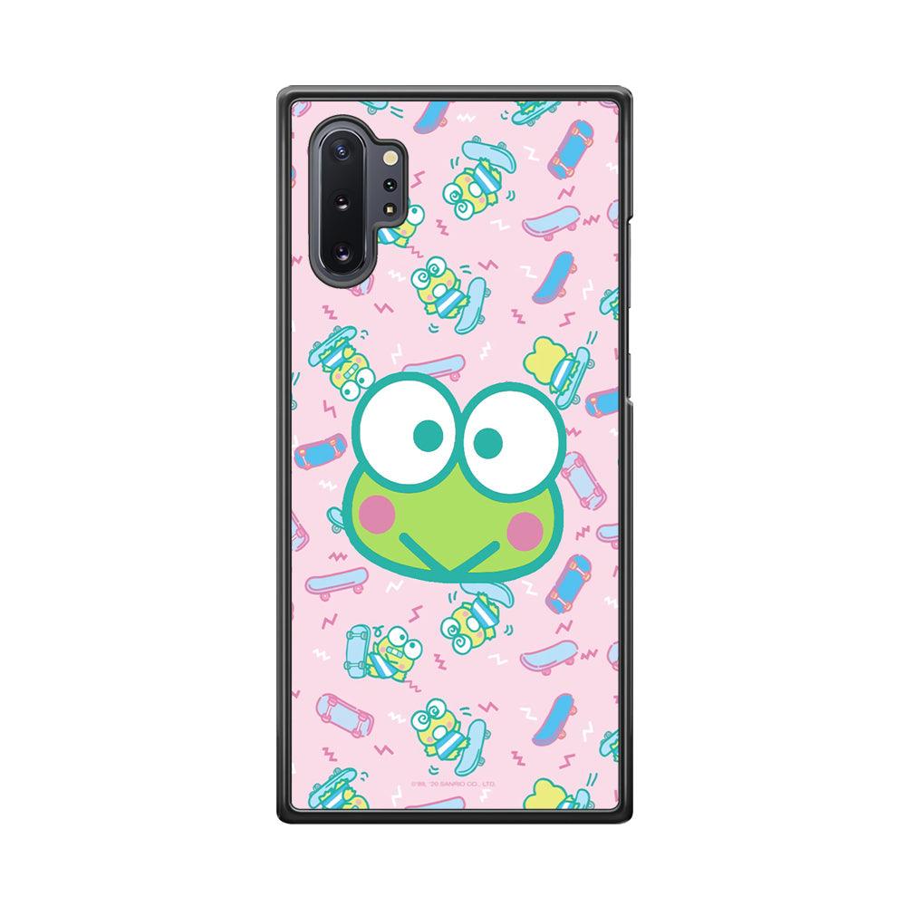 Keroppi Skate Wallpaper Samsung Galaxy Note 10 Plus Case-Rubber White (2D Case)-Oxvistore