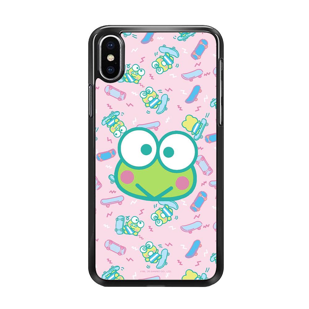 Keroppi Skate Wallpaper iPhone X Case-Rubber Black (2D Case)-Oxvistore