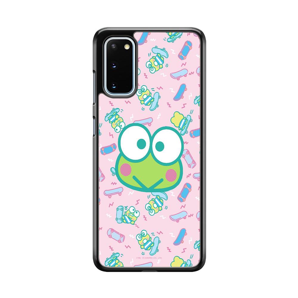 Keroppi Skate Wallpaper Samsung Galaxy S20 Case-Rubber White (2D Case)-Oxvistore