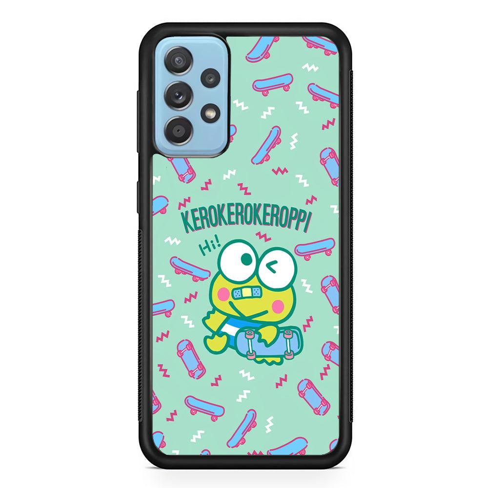 Keroppi Skater Mode Samsung Galaxy A52 Case-Rubber Black (2D Case)-Oxvistore