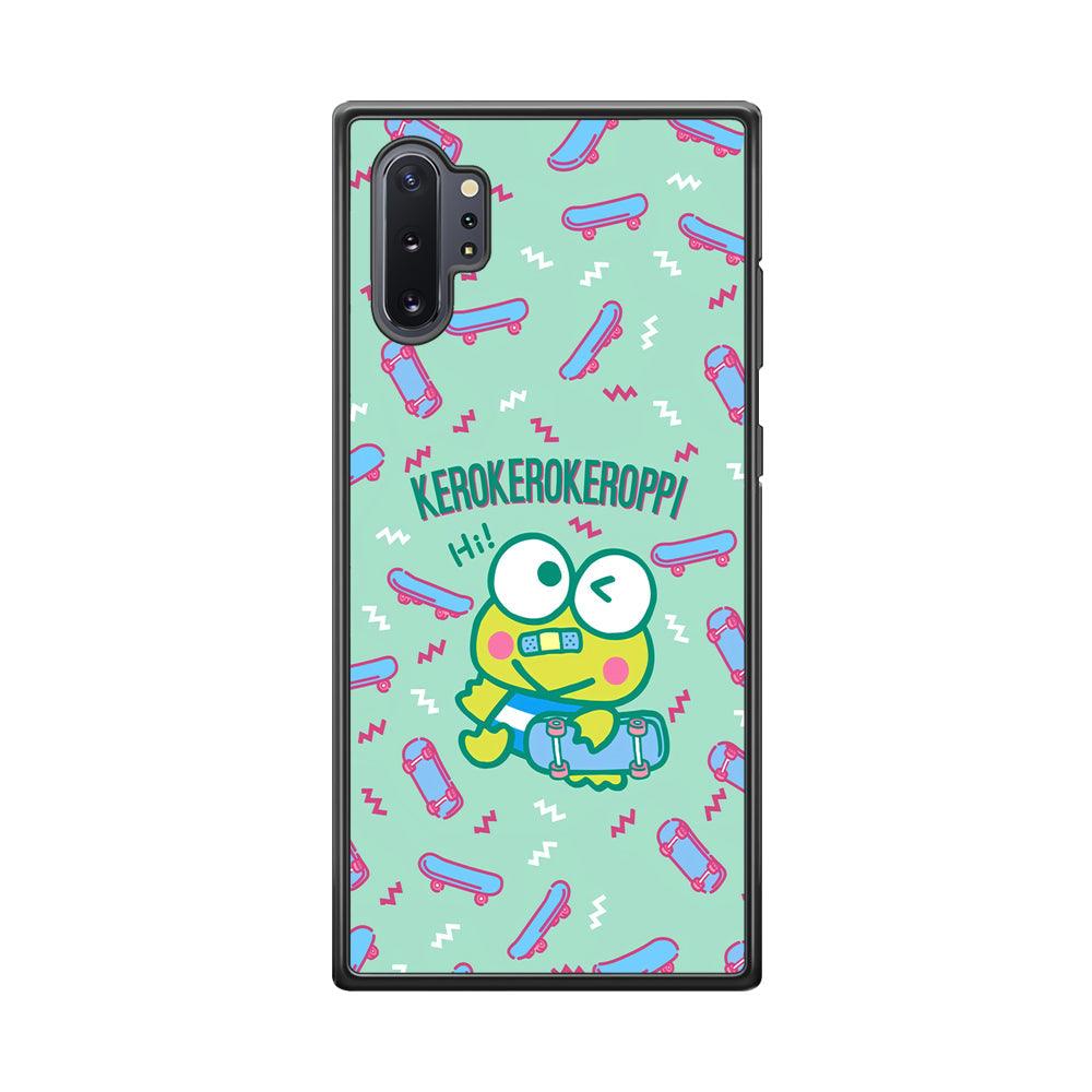 Keroppi Skater Mode Samsung Galaxy Note 10 Plus Case-Rubber Black (2D Case)-Oxvistore