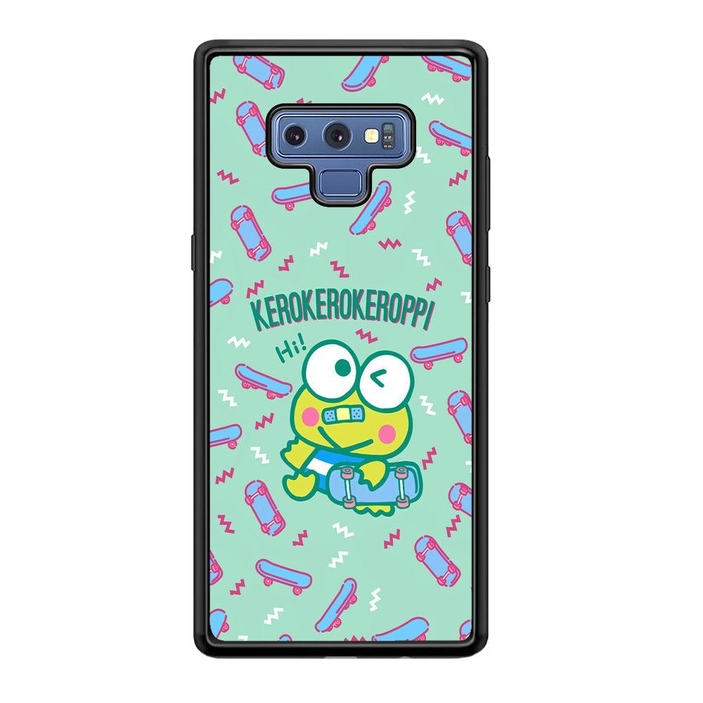Keroppi Skater Mode Samsung Galaxy Note 9 Case-Rubber Black (2D Case)-Oxvistore