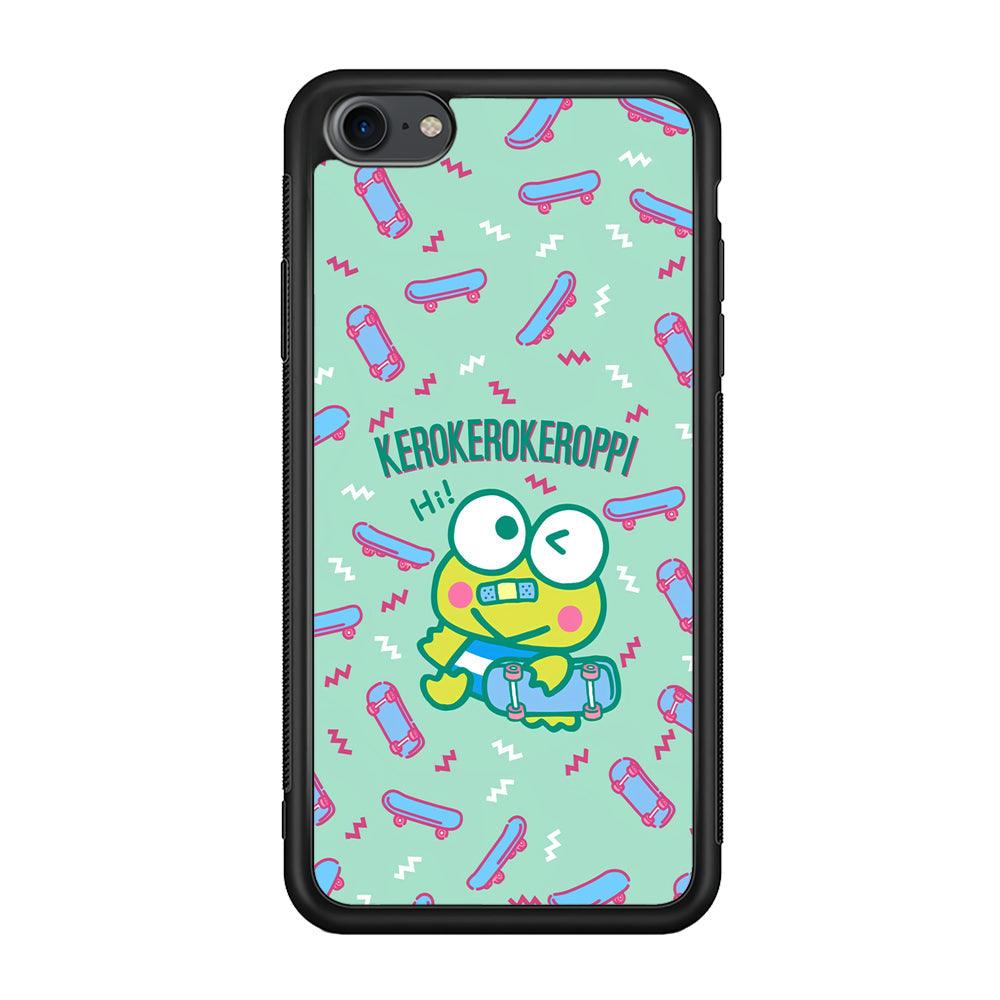 Keroppi Skater Mode iPhone 8 Case-Rubber Black (2D Case)-Oxvistore
