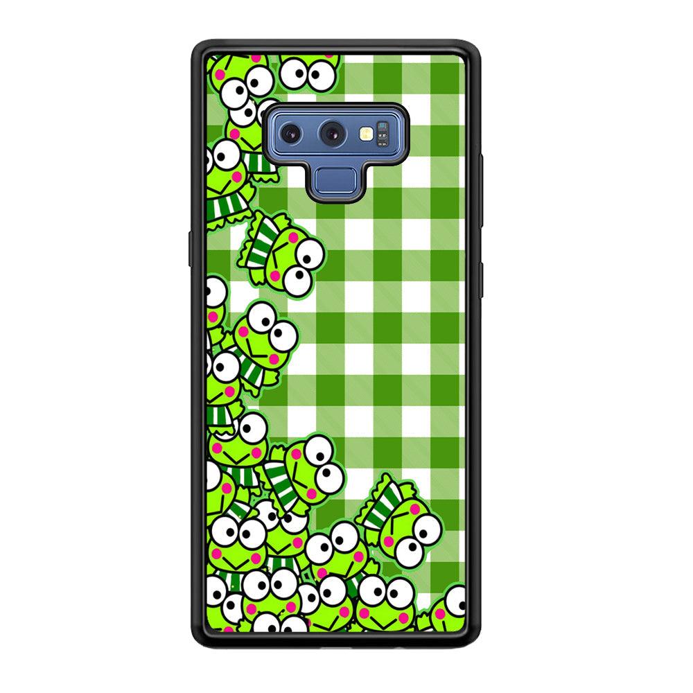 Keroppi Stickers Drop Samsung Galaxy Note 9 Case-Rubber Black (2D Case)-Oxvistore