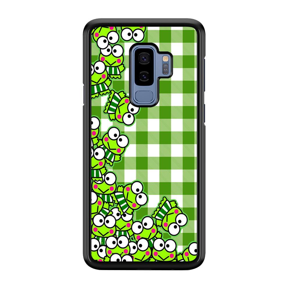 Keroppi Stickers Drop Samsung Galaxy S9 Plus Case-Rubber Black (2D Case)-Oxvistore