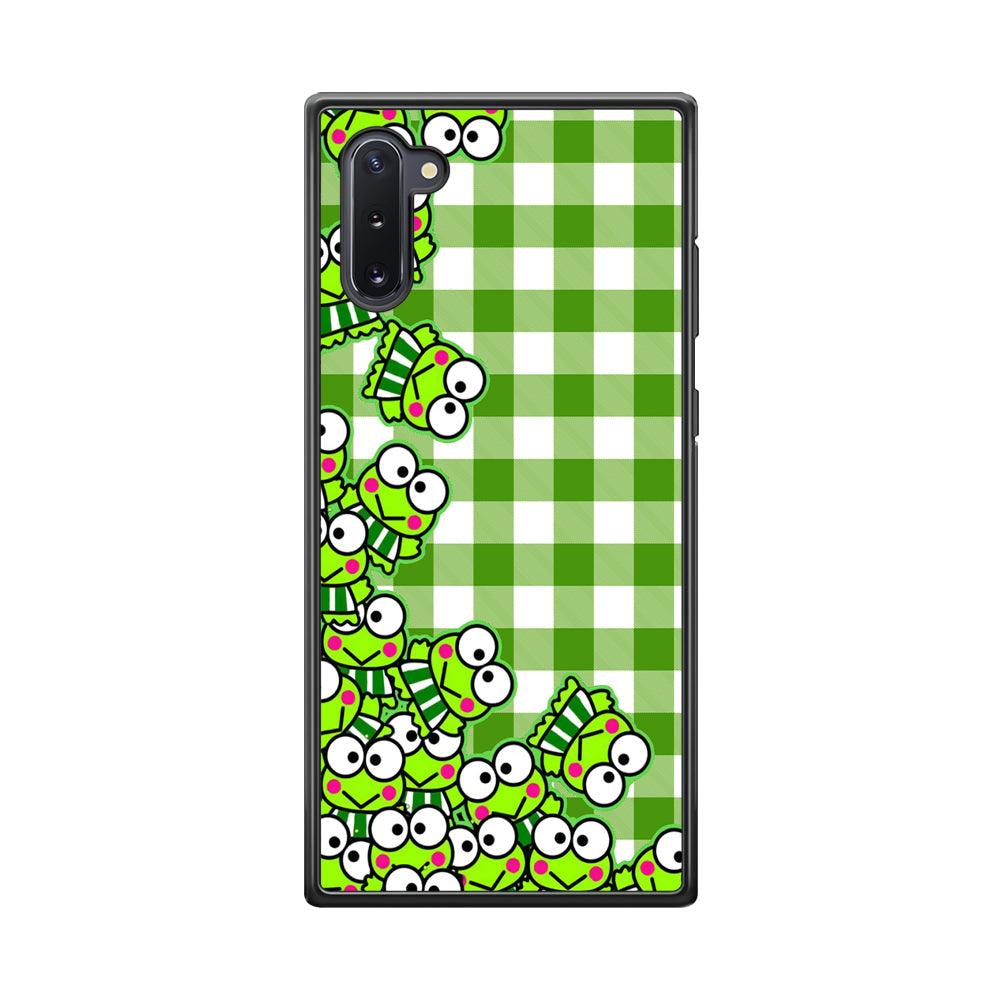 Keroppi Stickers Drop Samsung Galaxy Note 10 Case-Rubber Black (2D Case)-Oxvistore