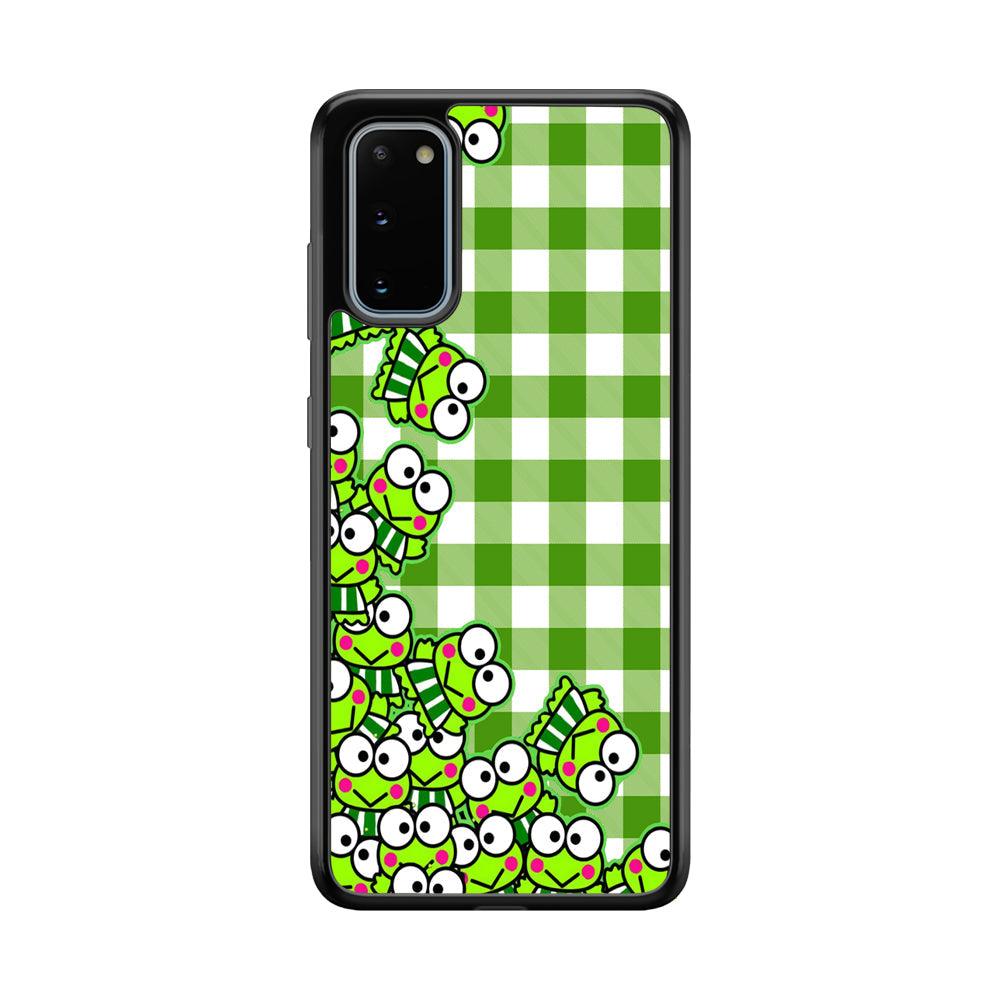 Keroppi Stickers Drop Samsung Galaxy S20 Case-Rubber Black (2D Case)-Oxvistore