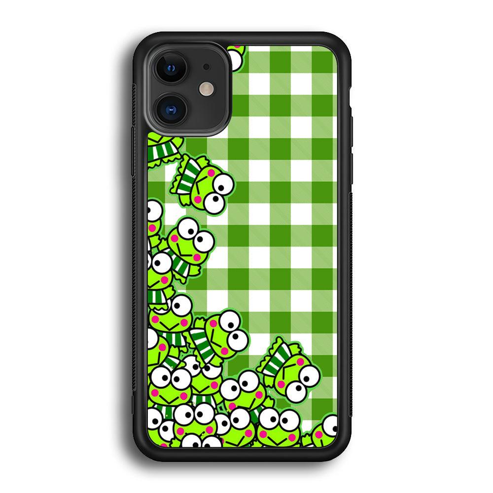 Keroppi Stickers Drop iPhone 12 Case-Rubber Black (2D Case)-Oxvistore