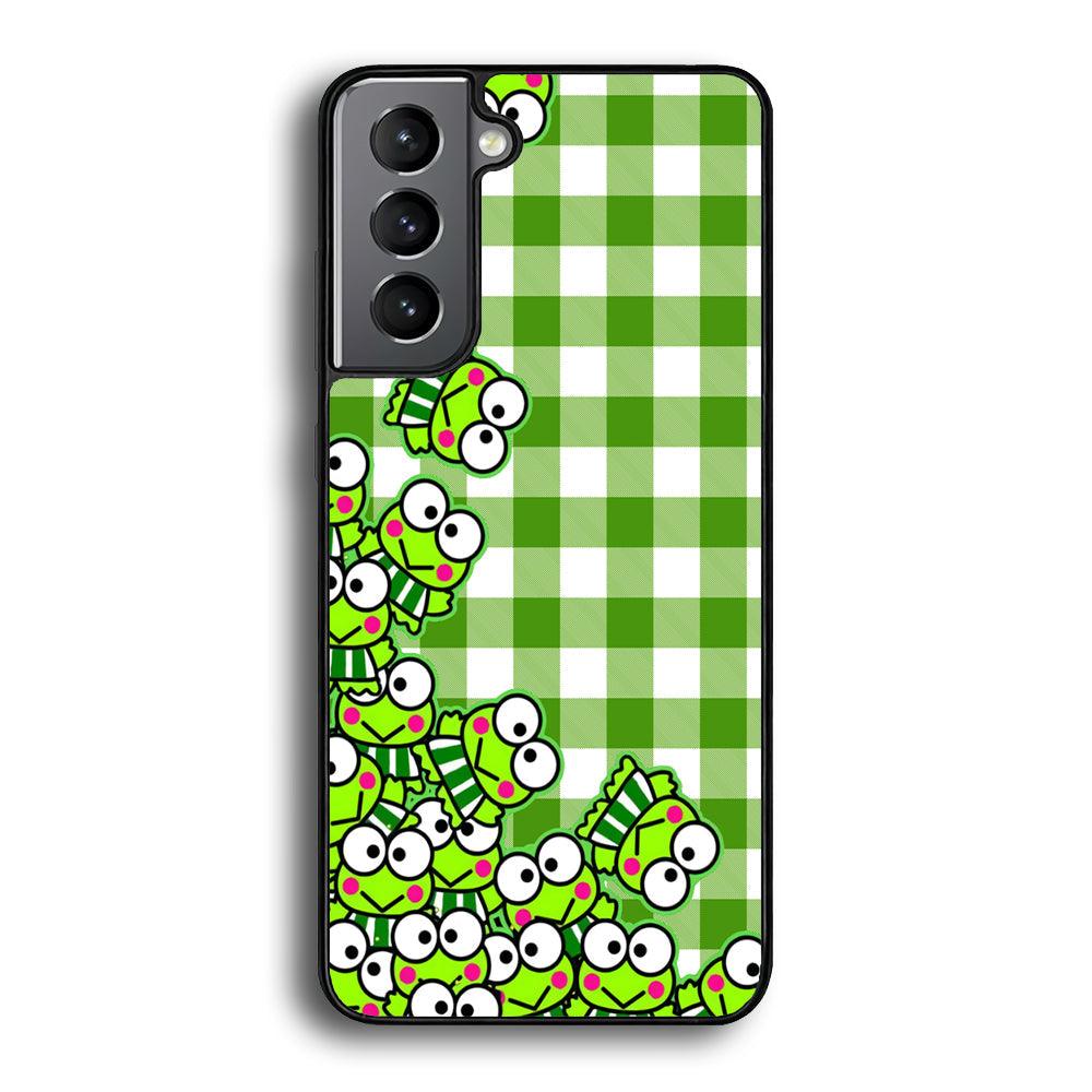Keroppi Stickers Drop Samsung Galaxy S21 Plus Case-Rubber Black (2D Case)-Oxvistore
