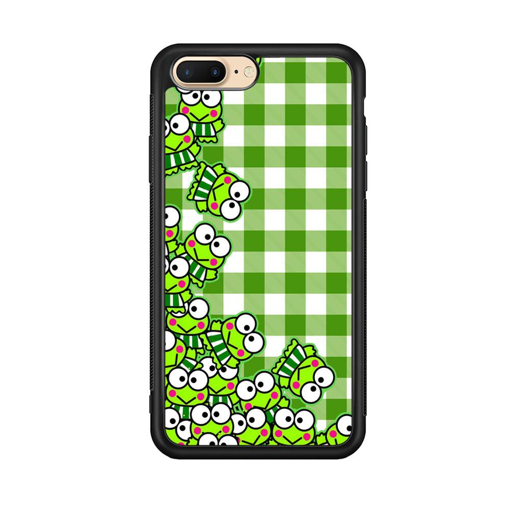Keroppi Stickers Drop iPhone 8 Plus Case-Rubber Black (2D Case)-Oxvistore