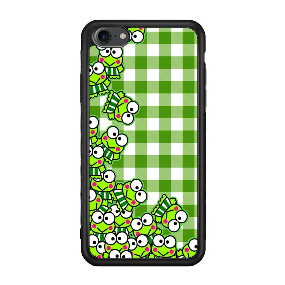 Keroppi Stickers Drop iPhone 8 Case-Rubber Black (2D Case)-Oxvistore