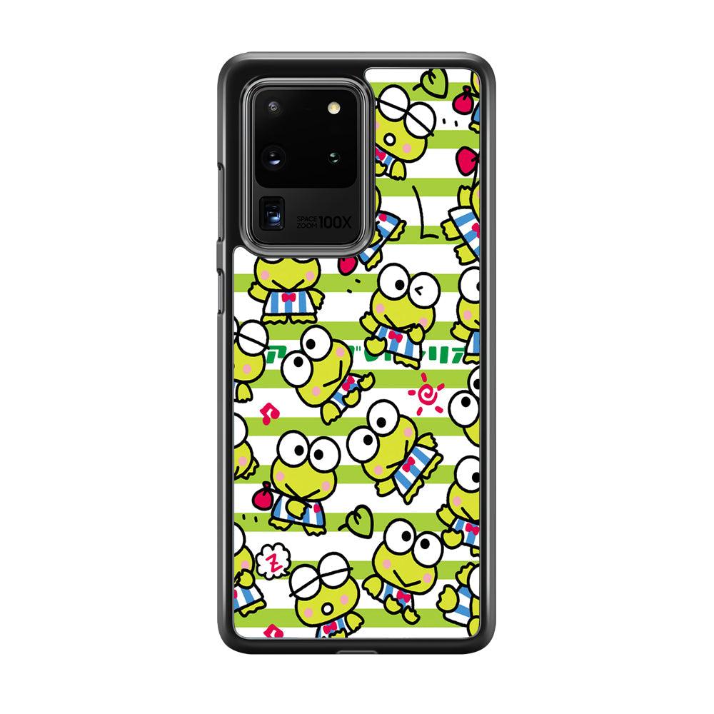 Keroppi Want to Vacation Samsung Galaxy S20 Ultra Case-Rubber Black (2D Case)-Oxvistore